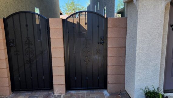 Wrought iron gates for the backyard on rental properties.