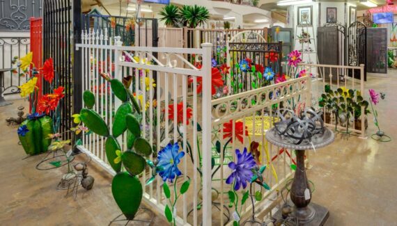 Wrought Iron Fence Display